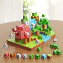 24/68/106 piezas Juego de construcción magnético, Rompecabezas 3D DIY, Decoración del hogar creativa, Regalo de Navidad perfecto, Kit de construcción de plástico multicolor