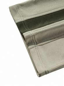 Men's Casual Contrast Color Drawstring Waist Straight Leg Pants, Fall - Apricot - View 7