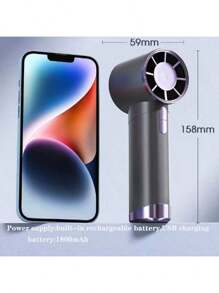 Portable Handheld Fan, 100 Speeds Adjustable Turbo Mini Fan, 1800mAh Battery Rechargeable Personal Fan With Metal Body, LCD Digital Display, Gift For Women Men Travel/Camping/Outdoors