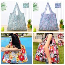1 pezzo Borsa della spesa pieghevole, portatile, alla moda, impermeabile, di grande capacità, adatta per la spesa al supermercato, i viaggi, la conservazione di verdure/frutta/mobili/giocattoli