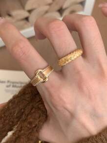 Bague créative en blé plaquée or 18 carats avec zircone, style palais français pour femmes de luxe