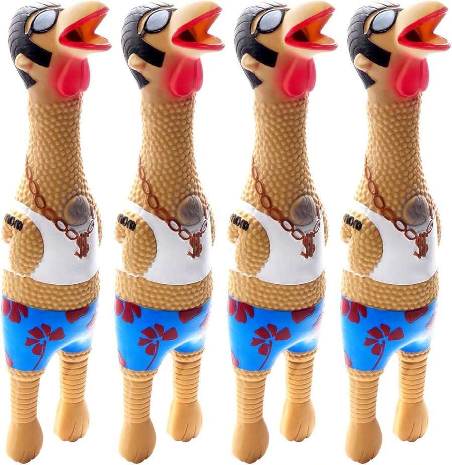 Outward Hound By Charming Pet Squawkers Earl Latex Squeaky Rubber Chicken Dog Toy, Funny Interactive Holiday Toy For Dogs, Large Size - Bá tước - Xem 1