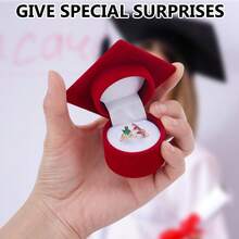 1 件毕业帽戒指盒博士帽形状戒指首饰收纳盒毕业典礼、典礼、婚礼毕业礼物