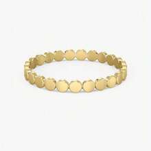 Delicate Everyday Jewelry, Golden/Silvery/Rose Golden Flat Bead Rings, Non Tarnish Circular Linked Rings, 1.5mm Band, Ball Stacking Rings, Gift For Her - Multicolor - View 5