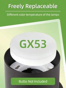 CANMEIJIA GX53 嵌入式吸顶灯，黑白两色可选，带/不带灯泡，铝制材质，兼容 GX53 灯泡。适用于商店、书房、卧室、客厅、咖啡厅、展厅、画廊、博物馆、走廊、门廊。请根据您的需求选择尺寸。