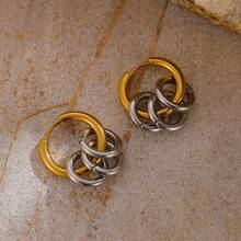 1 Pair Women's Stainless Steel Detachable Hoop Earrings