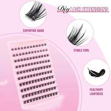 Cluster Lashes D Curl 120 Pieces Clusters Individual Lashes 8-16mm Diy Individual Eyelashes Extenison - W50 - 查看 4