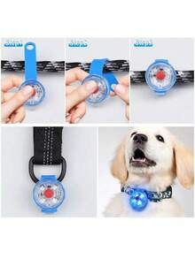 Cherry-Shaped LED Glowing Dog Collar, Anti-Lost Dog Collar Pendant Pet ID Tag Light, 4 Colors Available - 彩色 - 查看 4