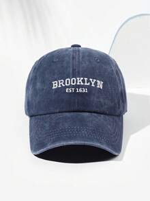 1 Stück Unisex BROOKLYN EST 1631 bestickte Vintage Baseball Kappe, atmungsaktiv mit UV-Schutz, personalisiert minimalistisch geeignet für Outdoor Sport, Wandern, Alltagstragen, verstellbare Größe, modisch vielseitig, Geschenk für Festivals