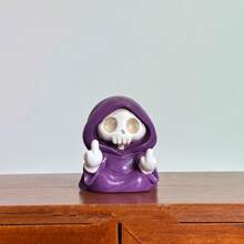 1pc Cute Skeleton Grim Reaper Statue With Walking Dog Ghost Statue Walking Dog Middle Finger Statue Halloween Home Desktop Decor Fun Room Decor Perfect Gift Halloween Accessories Home Decor Halloween Decor Autumn Decor