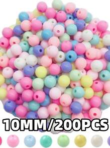 Contas espaçadoras acrílicas foscas de macaron 6/8/10/12/14 mm, contas soltas, redondas, para fazer pulseira, colar, brinco, joias faça você mesmo