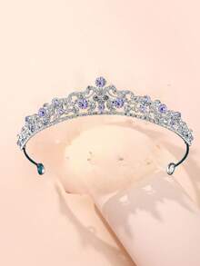 水钻皇冠水晶新娘头饰公主皇冠生日皇冠头饰和皇冠适合女士和女孩皇家 - 銀色 - 查看 11
