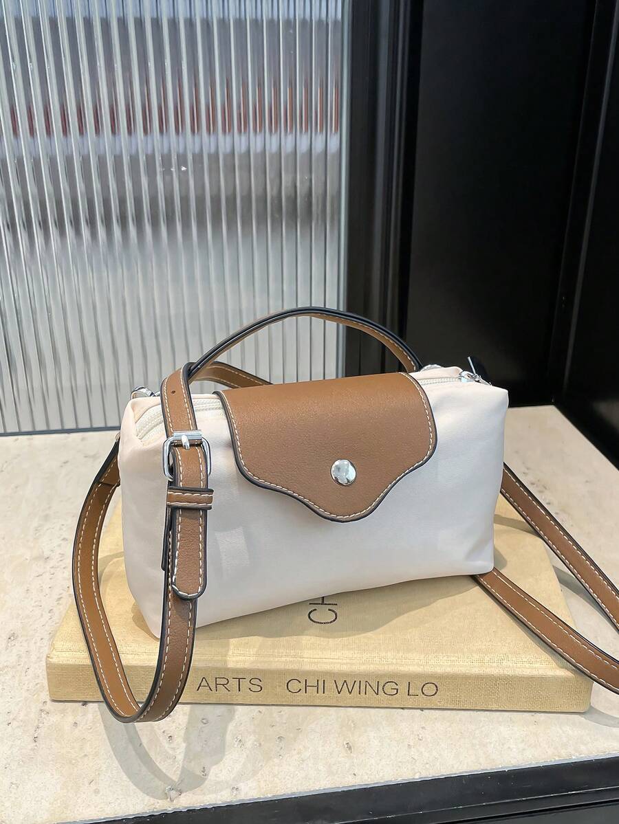 1 件时尚手提包小方包，时尚百搭女士单肩包斜挎包，纯色迷你钱包，可装手机、硬币、口红，日常使用，通勤