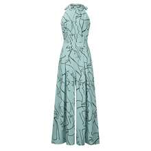 Women's Jumpsuit Elegant Stylish For Vacation, With All-Over Print On The Leg And Slanted Pockets With Straps, Perfect For Summer! - 淺藍色 - 查看 3