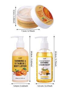 Loção Corporal de Cúrcuma e Vitamina C - Clareia e Uniformiza o Tom da Pele, Hidrata e Suaviza a Pele Seca, Nutre o Corpo, Hidrata e Deixa a Pele Macia e Sedosa