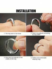 12 Pack - Plastic Ring Sizer Pads - Invisible Ring Sizer For Loose Rings - Comfortable And Secure Ring Blank Accessory - Multicolor - View 3