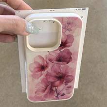 1 pièce Coque de téléphone TPU à motif floral aquarelle violet romantique compatible avec l'iPhone// téléphones portables