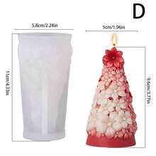 1 pieza Molde de vela en forma de árbol de Navidad - Decoración y regalo artesanal creativo para fiestas navideñas, incluye molde para hacer jabón, yeso y resina