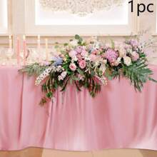1/2 Pc Ivory White Tablecloth 58*102 Inch, Soft & Smooth, Suitable For Engagement, Party, Banquet, Dinner, Meeting, Celebration, Ceremony Decor
