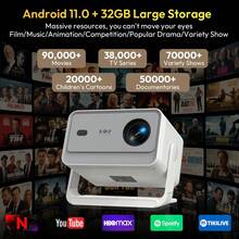 XGODY A6 Pro Projector 4K Support Native 1080P HD Built In Android 11 650 ANSI With 1GB RAM+32GB ROM Storage 135° Rotation Portable Projector, Auto Keystone Correction WiFi6 Voice Assistant Mini Projector Compatible For Smartphone/Tablet/PC - 白色 - 查看 4