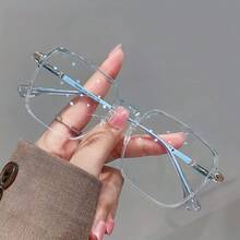 1 件女士轻便眼镜 - 方形全框透明镜片电脑游戏电视手机眼镜，轻便护眼盒，时尚轻便眼镜，高品质视力保护，款式 - 彩色 - 查看 12