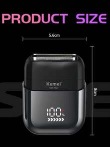 Kemei KM-T82 男士迷你电动剃须刀，便携设计，IPX7 防水，全新液晶显示屏往复式电动剃须刀，专业电动剃须刀，便携式电动剃须刀，男士旅行剃须刀，干湿两用电动剃须刀，男士剃须刀礼品