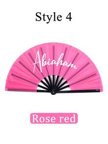 Personalized Name, Picture, White Fabric Fan, Bamboo Rib Wedding, Party Favor Handheld Fan, Paper And Bamboo Personalized Handheld Fan White Pink Black Wedding Bachelorette Party Girl Holiday Gift Wedding Birthday Order Baby Shower Bride, School Supplies, For Teacher, For Boys And Girls, For Teenagers, Junior High School Students, Middle School Students, High School Senior High School Students, College Students, University Students, Freshman, Sophomore, Underclassmen - Multicolor - View 4