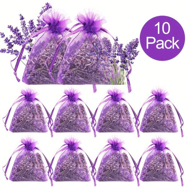 10pcs/Pack, Approx. 15g Per Pack, Premium Lavender Fragrance Sachets, Elegant French Floral Aroma Bags For Drawers And Closets, Bride Shower Gifts, Long-Lasting Scent, Ideal Home Decor