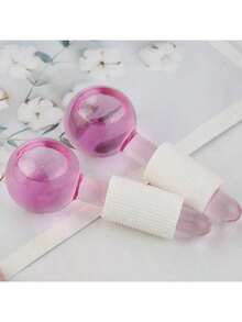 2 pièces Boule de massage en cristal transparent avec design de fleur de baguette magique pour compression chaude/froide, boule de massage énergétique, masseur facial avec paillettes, soulage l'inconfort, beauté, soins de la peau, spa, soins personnels, outils de soins de la peau, soins du visage, fournitures d'esthéticienne, massage, outil de massage du visage, rouleau de glace, rouleau de glace pour le visage