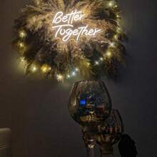 Enseigne au néon "Better Together" alimentée par USB, réglable, décoration murale, convient pour les mariages, la maison, les fêtes, les anniversaires, les cadeaux