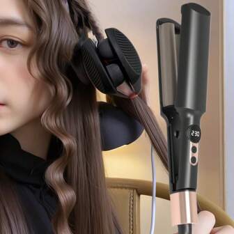 PinkSings Waver Curling Iron Hair Crimper With LCD Display, 20mm Ionic Wavy Hair Curler With Ceramic 2 Barrel, 5 Adjustable Temps, Anti-Scald, Fast Heating Crimper Hair Iron For Wide Deep Waves