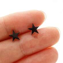 1 Paar 4mm/6mm/7mm/8mm Edelstahl Geometrische Pentagramm Ohrringe, luxuriöser Piercing Ohrring Schmuck für Frauen