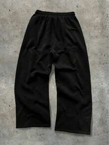 哥特式印花直筒运动裤，宽松版型，男女通用，街头休闲，舒适运动裤