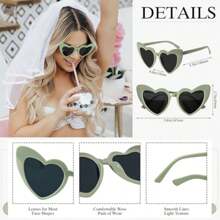 11pcs Women's Heart Shaped Sunglasses Fashion Cat Eye Heart Shape Sunglasses Retro Cute Vintage Cute Sunglasses