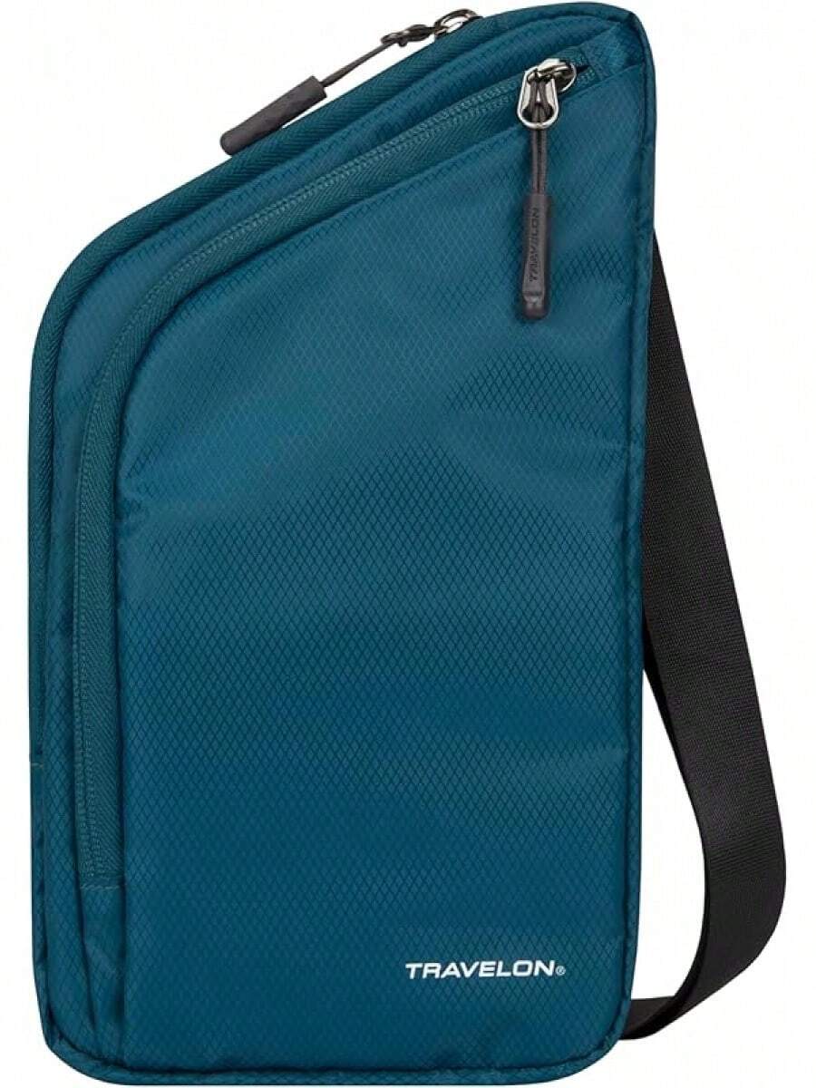Travelon: Bolso bandolera delgada para viajes esenciales por el mundo - Verde - Ver 1
