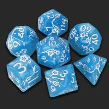 Zestaw 7 kości do gry Plum - ekskluzywne kości wielościenne z wzorem kwiatu śliwki do gier RPG D&D Dungeon And Dragons, idealne do kolekcji kości lub na prezent (Halloween, Boże Narodzenie, Wielkanoc). - Wielokolorowe - Zobacz 13