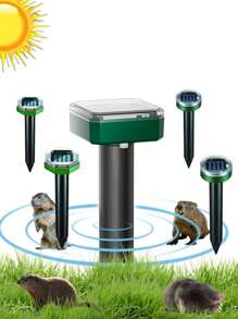 1 à 4 pièces Répulsif à nuisibles solaire à ultrasons avec détecteur de mouvement - étanche et efficace pour le contrôle des nuisibles de jardin, de ferme et d'insectes, style aléatoire