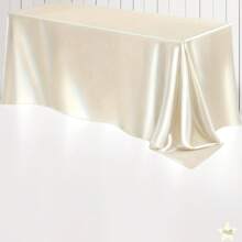 1/2 Pc Ivory White Tablecloth 58*102 Inch, Soft & Smooth, Suitable For Engagement, Party, Banquet, Dinner, Meeting, Celebration, Ceremony Decor