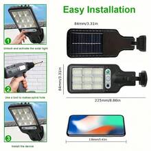 1/2/4/6/8 Stück 72 LED Solar Gartenleuchten mit Bewegungssensor, Nachtbeleuchtung für Terrasse, Weg, Garten, Zaun - 3 Beleuchtungsmodi, wiederaufladbare kabellose Solarleuchten für Outdoor, Weihnachten, Halloween, Schulanfang - [Verbesserte Version] - 9-Raster-LED - Übersicht 8