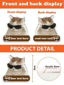 1个个性化聚碳酸酯动物（狗猫）肖像钥匙扣，四季皆宜的礼物，适合圣诞节、情人节、春节、开学季、返校季、课堂装饰、教师节、大学、同事、宿舍、青少年、初中生、高中生、大一新生、大二学生、低年级学生等各种场合。可爱、有趣、萌系、千禧年风格、男女通用、休闲、可定制、个性化、送给她、朋友、服装配饰、万圣节主题、送给男友、女友、家人、朋友、生日礼物、2000年代风格。 - 彩色 - 查看 5