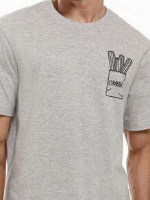 2pcs Men's Summer Casual Lounge Set - Crew Neck Cartoon Print Short Sleeve Top And Shorts, Simple Sleepwear Suit