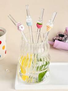 1 根耐热玻璃吸管，可爱，适合日常使用