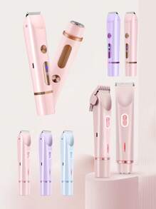 Multifunctional Shaver Rechargeable Electric Hair Removal Trimmer For Men And Women - Dual Head Shaver With USB Charging, Painless Wet And Dry Use 400mAh