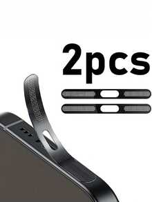 10pcs Ultra-Thin Self-Adhesive Metal Dust-Proof Speaker Mesh Protector Film Compatible With IPhone 17/17 Air/17 Pro/17 Pro Max/16/16 Pro/16 Pro Max/15/14/13, Protect Earpiece And Charging Port, Ensure Sound Quality, Easy Installation, Prevent Dust Entry Gifts For Mother, Family, Friends, Kids, Birthday, Holiday Phone Accessories Phone Charm - Black - View 2