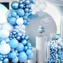 Kit de guirnalda de arco de globo con tema de videojuego, globos negros y verdes para fiesta temática de juegos, cumpleaños o graduación, decoraciones - Azul claro - Ver 1