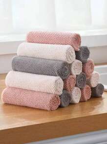4 couleurs/set, Chiffon à vaisselle gaufré de 30*30cm, Torchon de cuisine, Chiffon de cuisine, Séchage rapide avec absorption d'eau, Doux et délicats au toucher