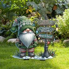 شكل بارز بابعاد من اكريليك لزينة الحديقة على شكل بابا نويل، ديكورات عيد الميلاد خارجية مقاومة للماء وقوية