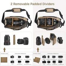 Camera Sling Bag, Waterproof Camera With Tripod Holder, DSLR/SLR/Mirrorless Cameras Shoulder Bag, Crossbody Camera Bags Photography (Black) - 咖啡 - 查看 2