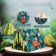 ITANDME Meerschweinchen Versteck, Hamsterhaus ohne Montage - Doppelseitiges Franse Design Kleintierhaus Tunnel leicht zu reinigen, Kleintier Bett für Igel, Ratte