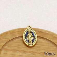 1/10 Medalla Milagrosa de la Virgen María Colgante Dorado/Plateado, Manualidades para Joyería DIY - colgante - Ver 16